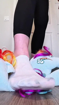 67 Giantess in Dirty Socks Slowly Destroys Huge Plushie to Pieces Size 16 Destruction