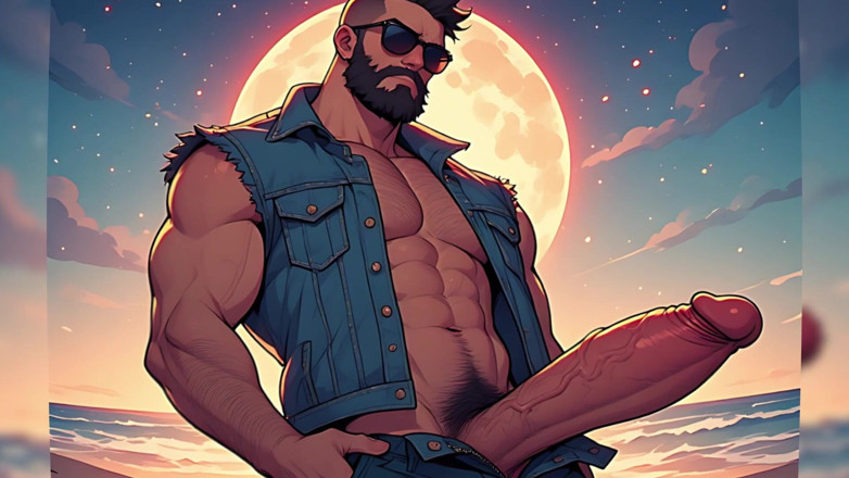 Erotic Man: Cocks Out at Beach (ai)