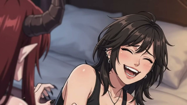 Super Paradine: Succubus Is Tickling a Girl.
