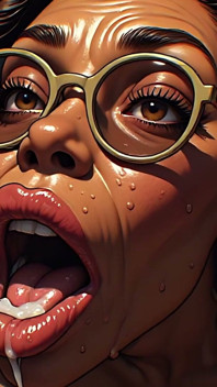 Seni tegar bibir besar dibalut zakar