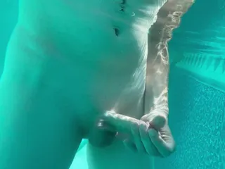 Little Butt: Sissy bubble butt femboy cums in private pool