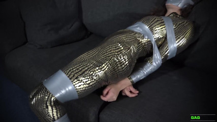Gag Attack: Julia - catuit tape bondage