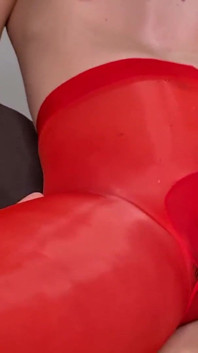 Young Femboy Cums Through Sissy Lingerie Bodysuit While Riding Fat Cock Cumshot