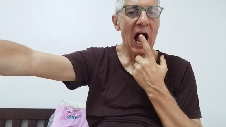 Big uncut hard cock: Tongue Shows Fuck My Big Cock
