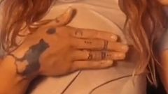 Horny Slut Pour Water on Herself While Wearing Only White