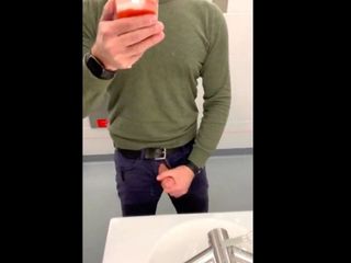 Tjenner: Train Station Boner, Into the Toilet to Jack-off and Cum