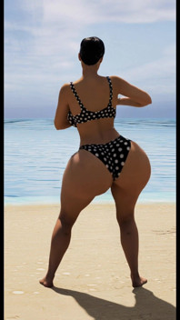 Mrs. Gunther Shaking It at the Beach