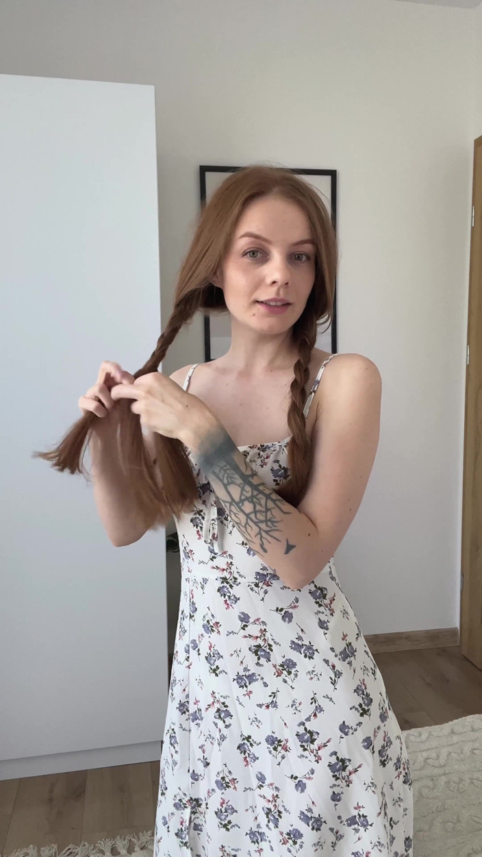 LadyInBad: Shy Redhead Girl with Pigtails Stripes so You Can Show...
