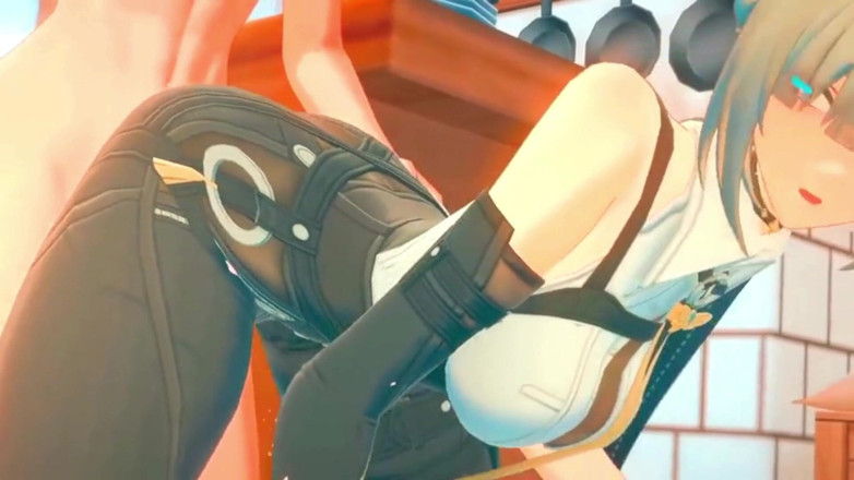 NSFWOtaku: Zenless Zone Zero - Horny Evelyn Squirting Everywhere While Taking a...
