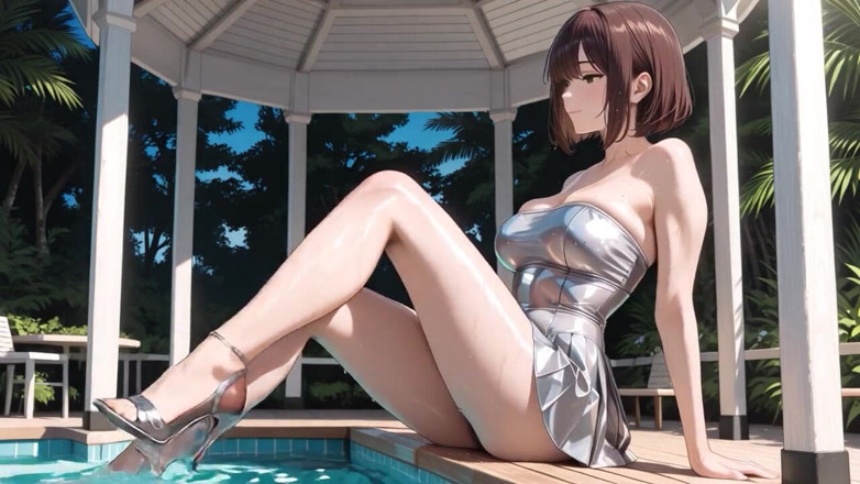 Tay Swift X: Brown Haired Big Tits Silver Bikini Gazebo Creampie Overload Ahegao...