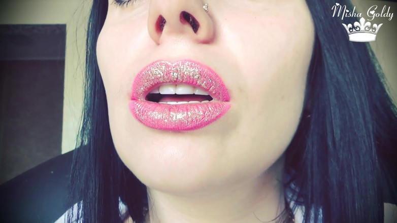 Goddess Misha Goldy: Hookah smoking &amp; lipstick fetish