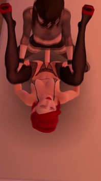 Goth Girl Fucks a Lesbian Redhead with a Strap on