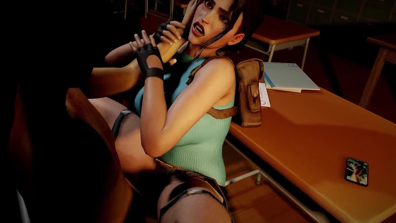 Wraith ward: 经典的Lara croft骑乘女牛仔 - 古墓丽影模仿