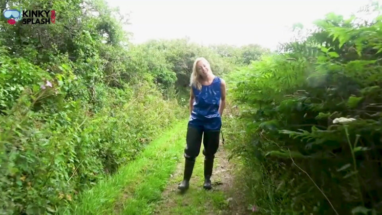 UKCuteGirl Lucy Lauren: Shiny Pvc Rainwear Walk with a Kinky Secret