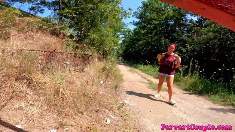 Pervert Couple: I sucked his big dick next to a railroad track...