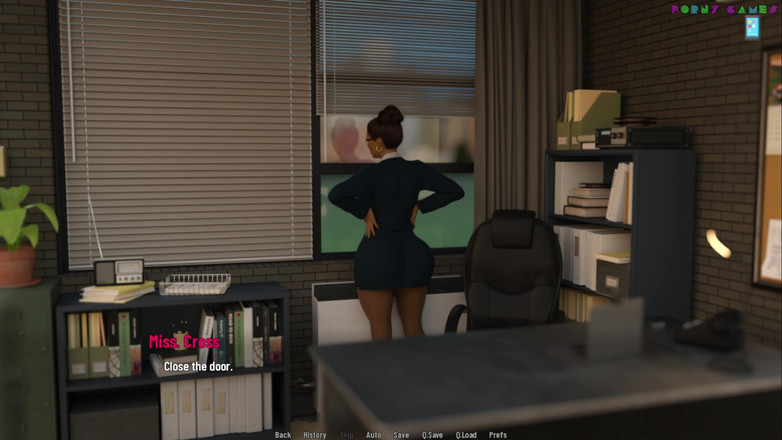 Porny Games: Días universitarios por Greebo - dama negra dando en el baño