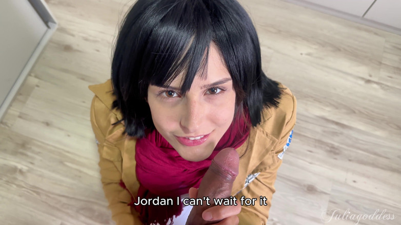 Shamelesscouple: Mikasa cosplay land chusaee - gandi baat aur jibh par viry
