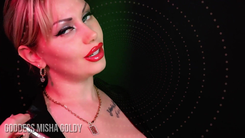 Goddess Misha Goldy: Wer hat die Kontrolle: Du oder meine roten Lippen?