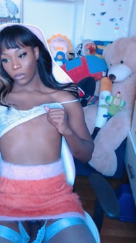Sexy Black Trans Girl Vanniall Goons in Lingerie for a Facial Cumshot From Her Big Girldick