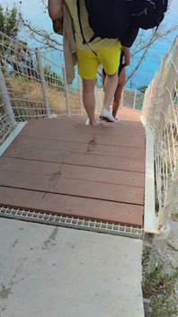 Wetting While Walking to the Beach Backstage