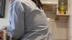 In the Kitchen Without Panties Cooking