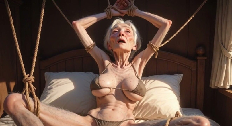 YOUR BEST FANTASY: Vecchia Nonna Bondage con la Corda - Una figa stretta deve...