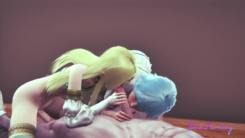 Yaoitube: Yaoi femboy yuki ve blue - üçlü sakso ve anal