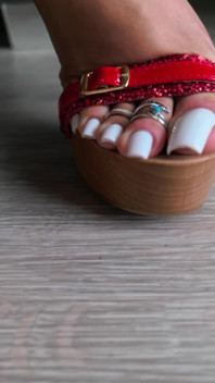 Red Heels and White Nails