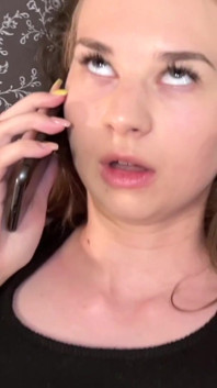 The Slut Is Talking to the Boss on the Phone While She Is Being Fucked.