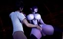 Waifu club 3D: Ciemny elf relaksował się, gdy facet masturbował swoją cipkę
