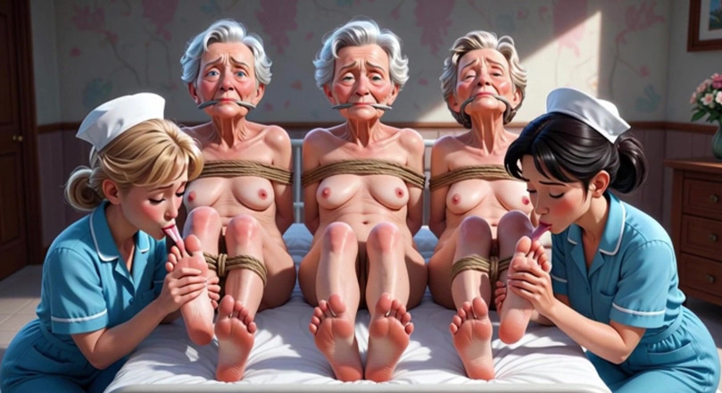 YOUR BEST FANTASY: Nurses Lick Elderly Feet in Asylum - Grannies Having Intense Orgasms