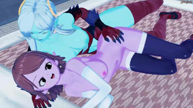 Futa Demon Towa gets her cock ridden by Chronoa - Dragon ball super.