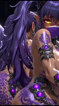 142. Super Demon Ninja Cyberpunk Girl (animacja ai)