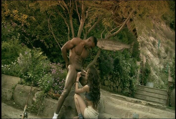 First Black Sexperience: Athletic brunette engages in a rough interracial sex outdoors