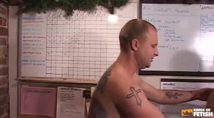Gay Diaries: Tattooed guy pounds his colleague tight ass at work