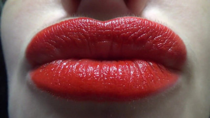 Goddess Misha Goldy: Kiss me baby! Red lipstick and big sexy lips fetish