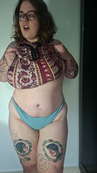 Chubby Nerd Strips for You (beautiful Saggy Tits)