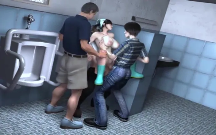 X Hentai: Tetona personal de limpieza y estudiante afortunado - hentai 3d 42