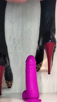 Big Ass Anal Plug and Thick Purple Dildo for Kandi Kane's Asspipe