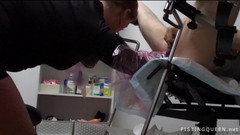 FISTINGQUEEN: Gyno Chair Double Anal Femdom Fisting Extreme