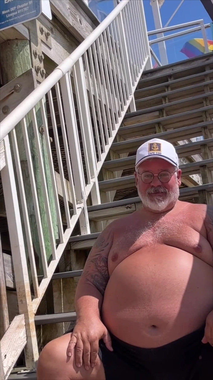 Hand-Free-Daddy-Chub: Naked Chubby Dancing Bear up Close Hands Free Orgasm