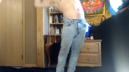 Coby Bronze: Pissing blue jeans