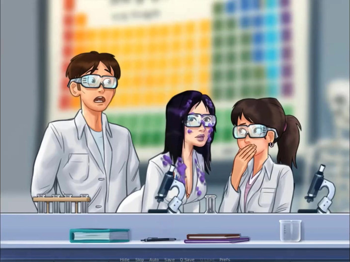 Cartoon Play: Summertime saga part 216 - sexy science teacher in lingerie
