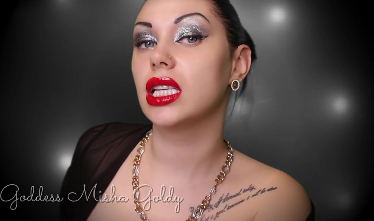 Goddess Misha Goldy: Cum on your silly face while staring at my full...