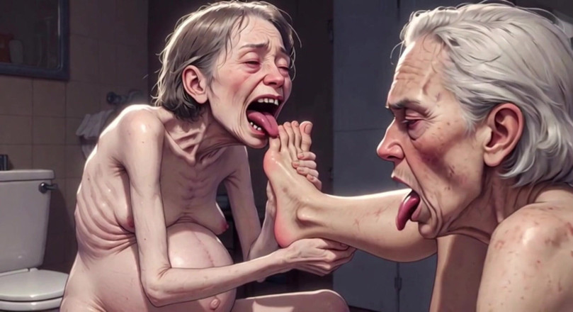 YOUR BEST FANTASY: Dvě ošklivé 90leté babičky foot fetiš - lízání a sténání pro potěšení