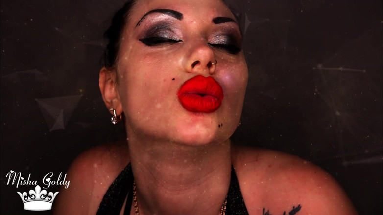 Goddess Misha Goldy: Сегодня я позволю тебе дрочить по моим большим красным губам! Инструкция по дрочке с умом траха!