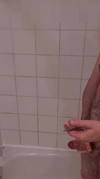 Daddy Jerks off in Shower. Soapy, Uncut, Voyeur Cam