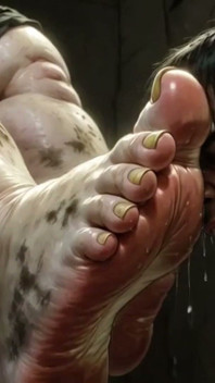 Riesin, massive sSBBW-fußanbetung - männlicher sklave leckt ihre großen füße