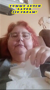 Nurse Vicki Eats Here Lunch and Then Enjoys Some Yummy Ice Cream