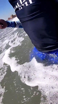 Men and Women on the Beach Get Horny Seeing My Cock in Wet Spandex